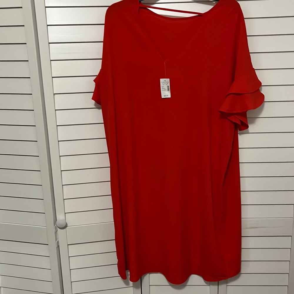 NWT Maurice’s orange dress; XL, beautiful, bell sleeves, slightly high-low.